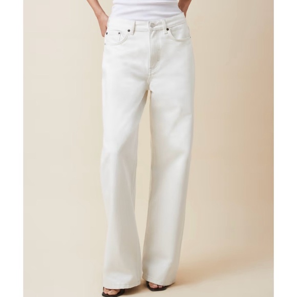 JEANERICA Belum Wide Straight Leg Denim in Natural White